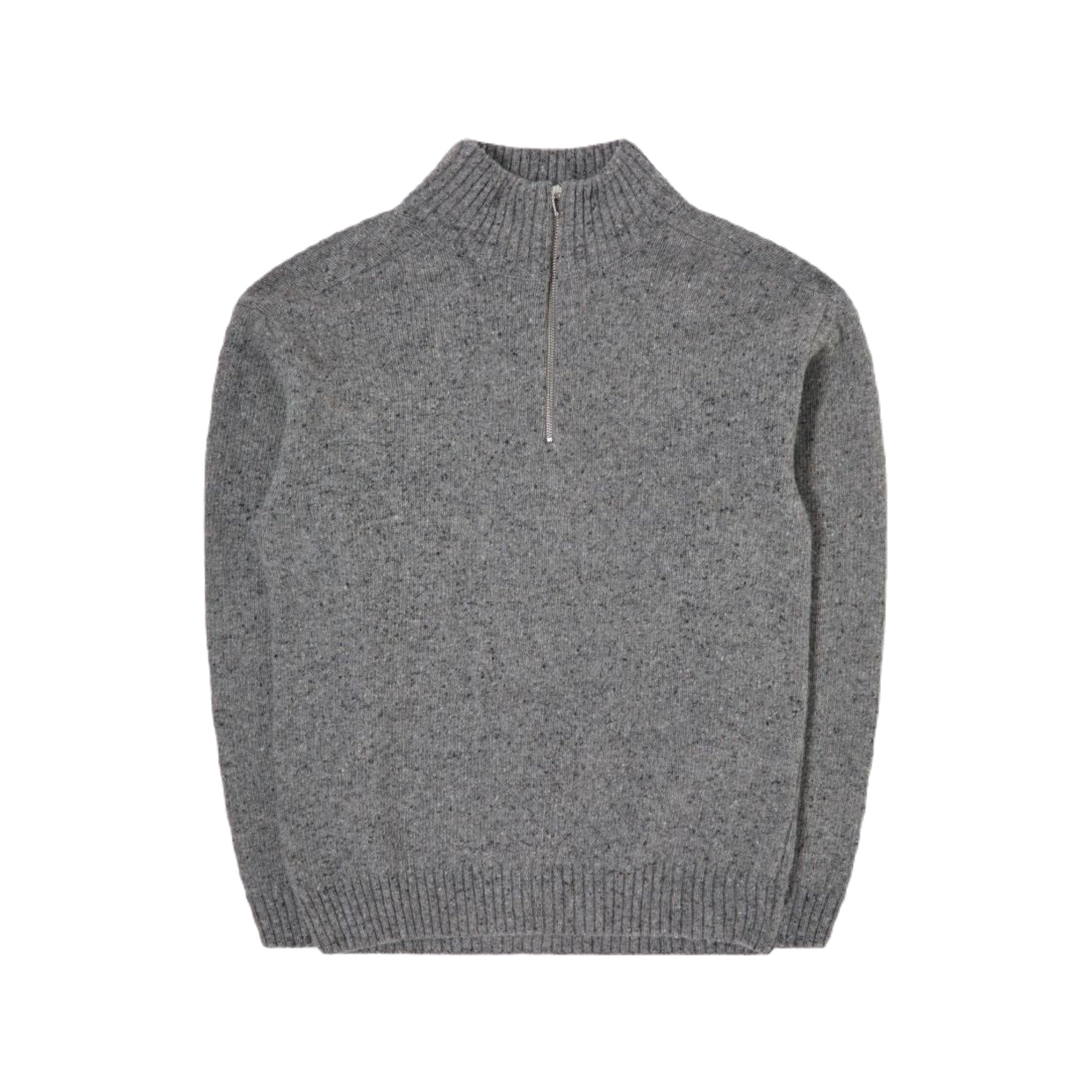 EDWIN Maru Half Zip Sweater Knit Grey Marl