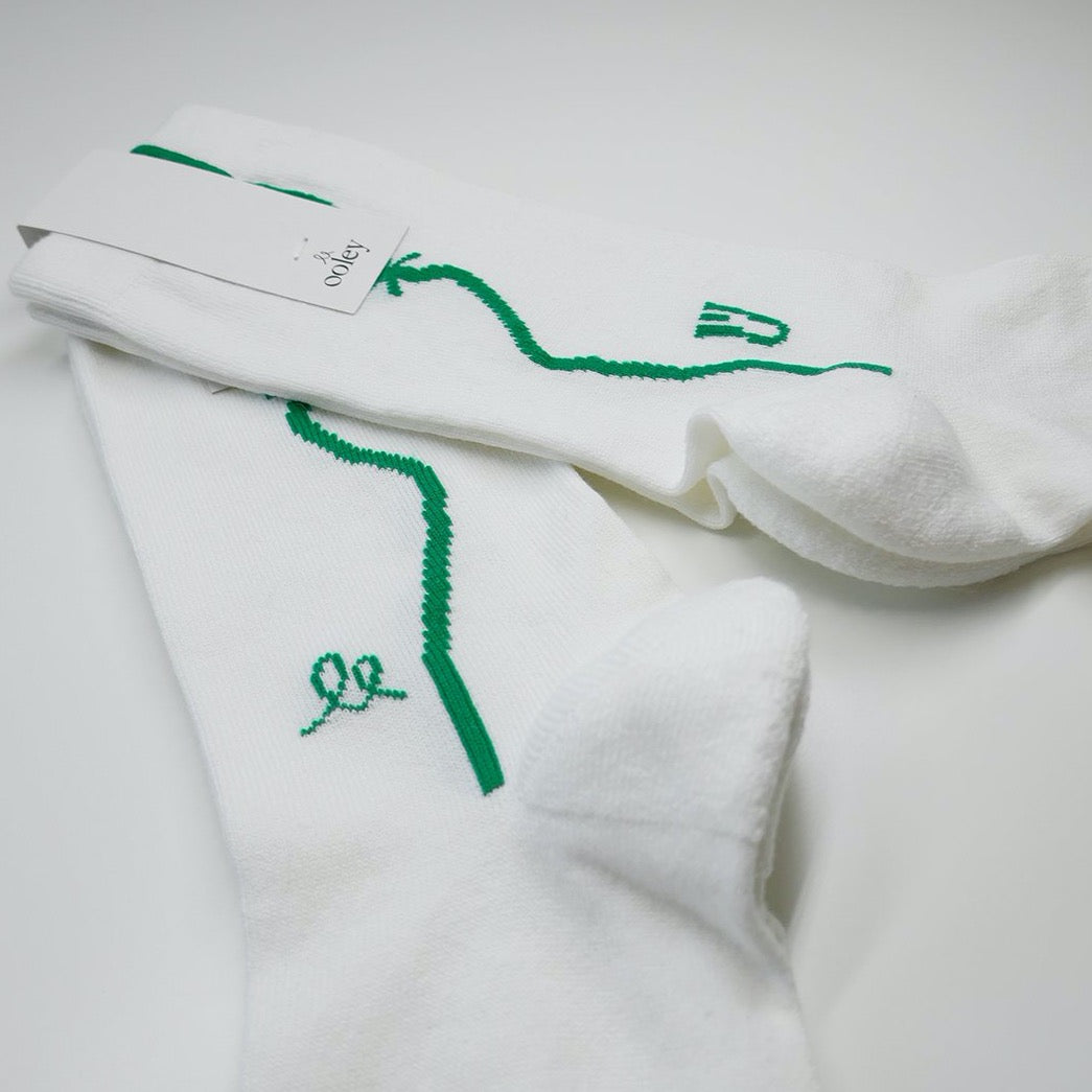 ooley Socks Weser White / Green Special Edition